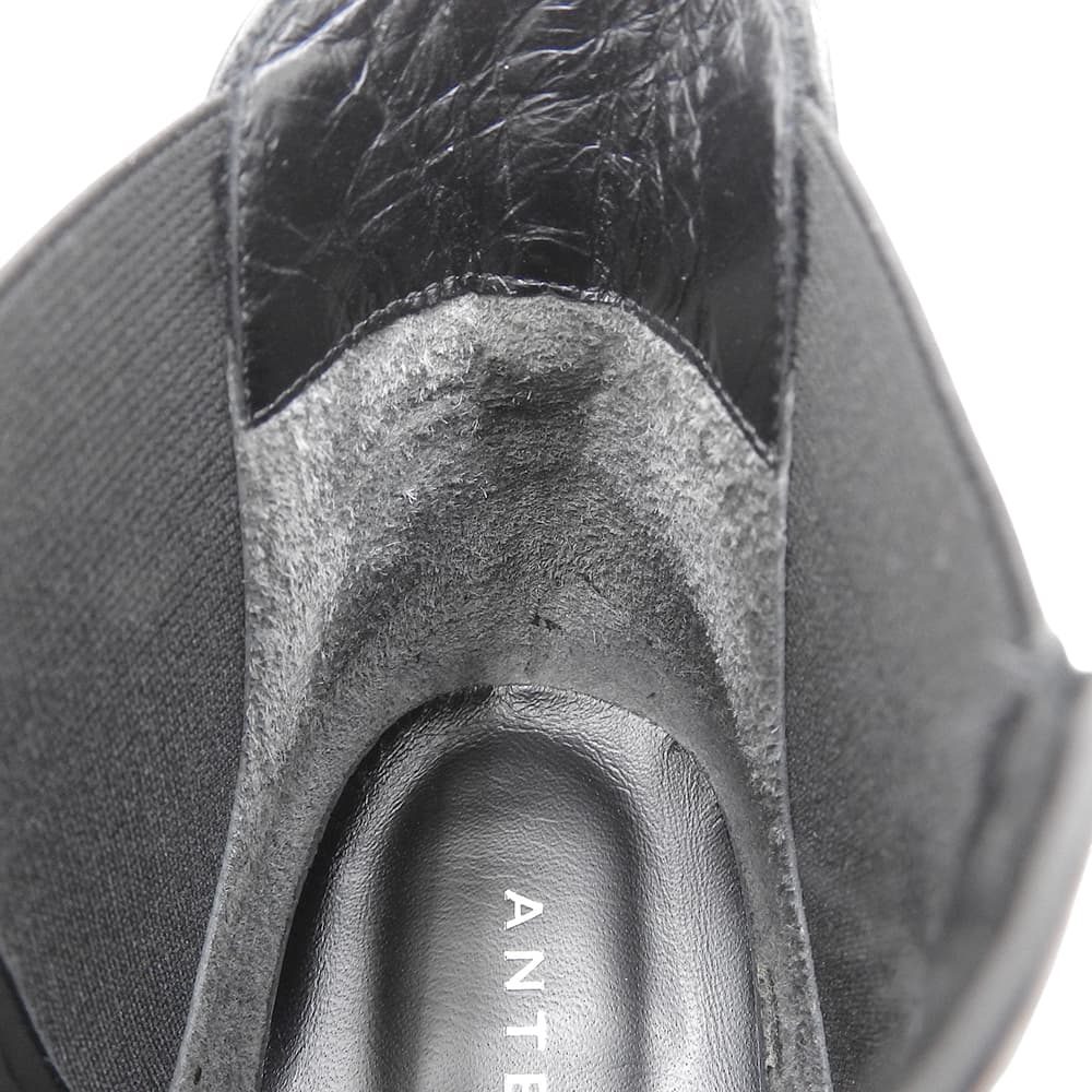 ANTEPRIMA アンテプリマ 美品 レザー サイドゴアブーツ シューズ レディース 黒 ブラック 23cm 1821 シューズ 36(EU)