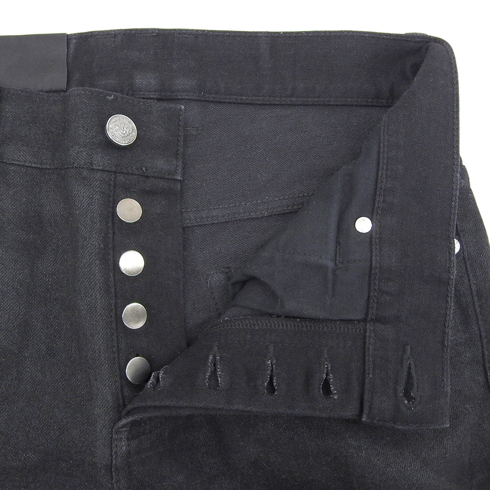 BALMAIN バルマン スリムフィットジーンズ コーティング加工 ボトムス メンズ ブラック 27 RH15230D006 ボトムス 27