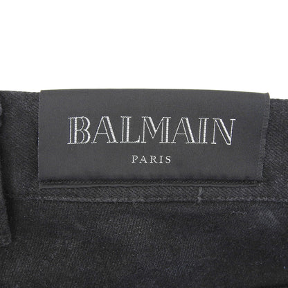 BALMAIN バルマン スリムフィットジーンズ コーティング加工 ボトムス メンズ ブラック 27 RH15230D006 ボトムス 27