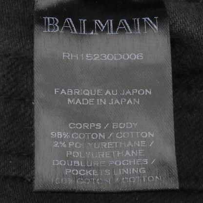 BALMAIN バルマン スリムフィットジーンズ コーティング加工 ボトムス メンズ ブラック 27 RH15230D006 ボトムス 27
