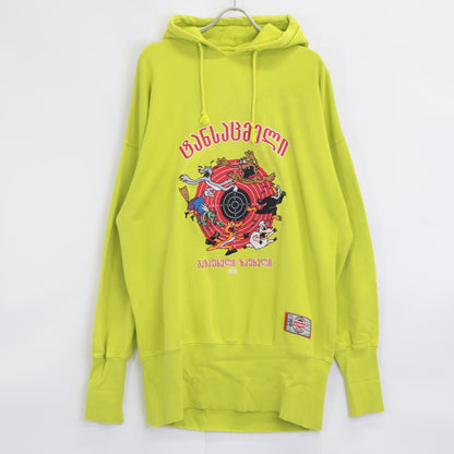 VETEMENTS ヴェトモン USS197010 19SS ﾗｲﾄｸﾞﾘｰﾝ ｶｰﾄｩｰﾝﾌﾟﾘﾝﾄｽｳｪｯﾄﾌﾟﾙｵｰﾊﾞｰﾊﾟｰｶｰ トップス S