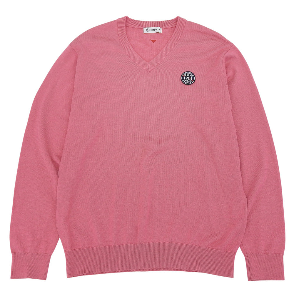 and per se アンパスィ Vネック ニット トップス メンズ ピンク LL AMF2251A1 トップス LL