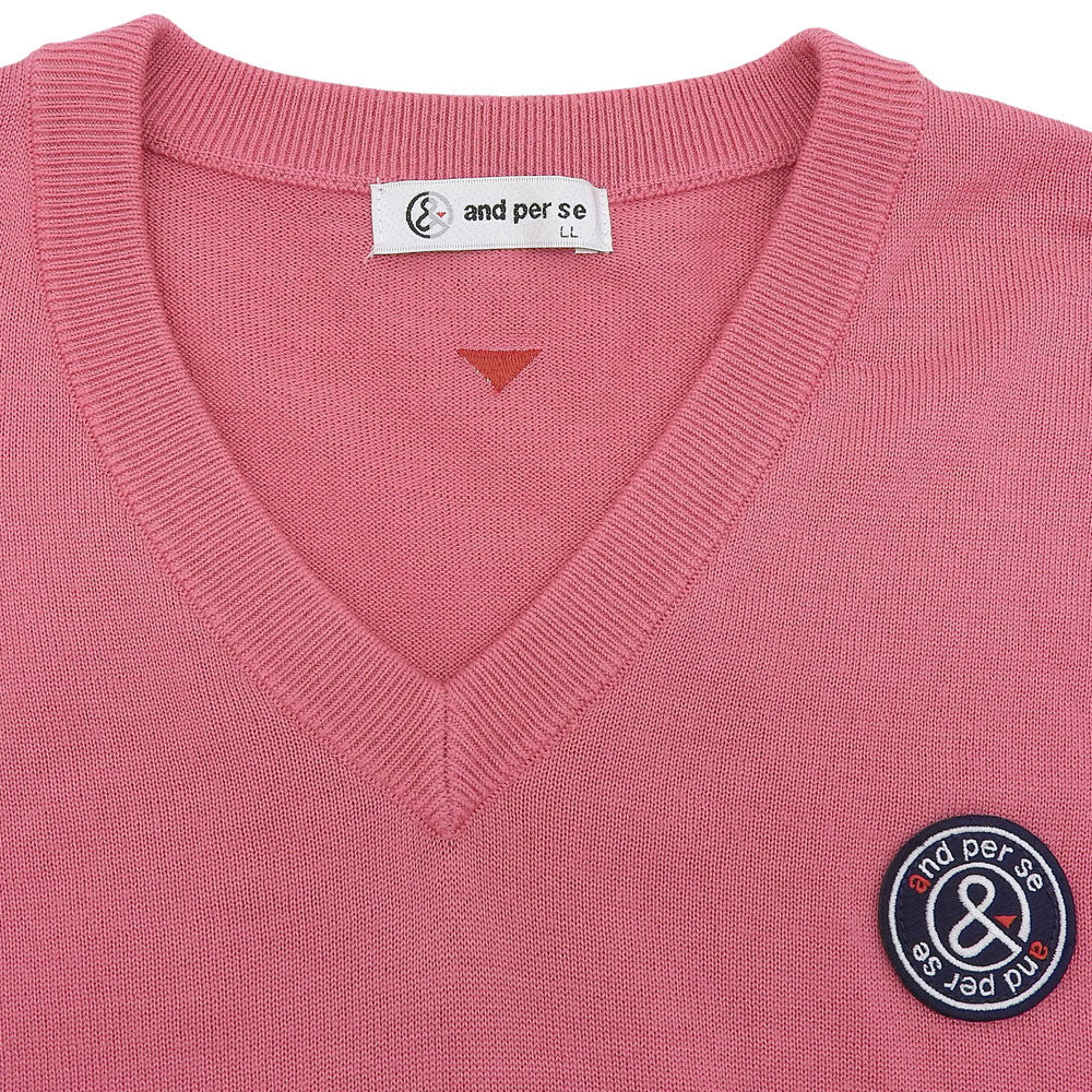 and per se アンパスィ Vネック ニット トップス メンズ ピンク LL AMF2251A1 トップス LL
