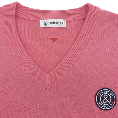 and per se アンパスィ Vネック ニット トップス メンズ ピンク LL AMF2251A1 トップス LL
