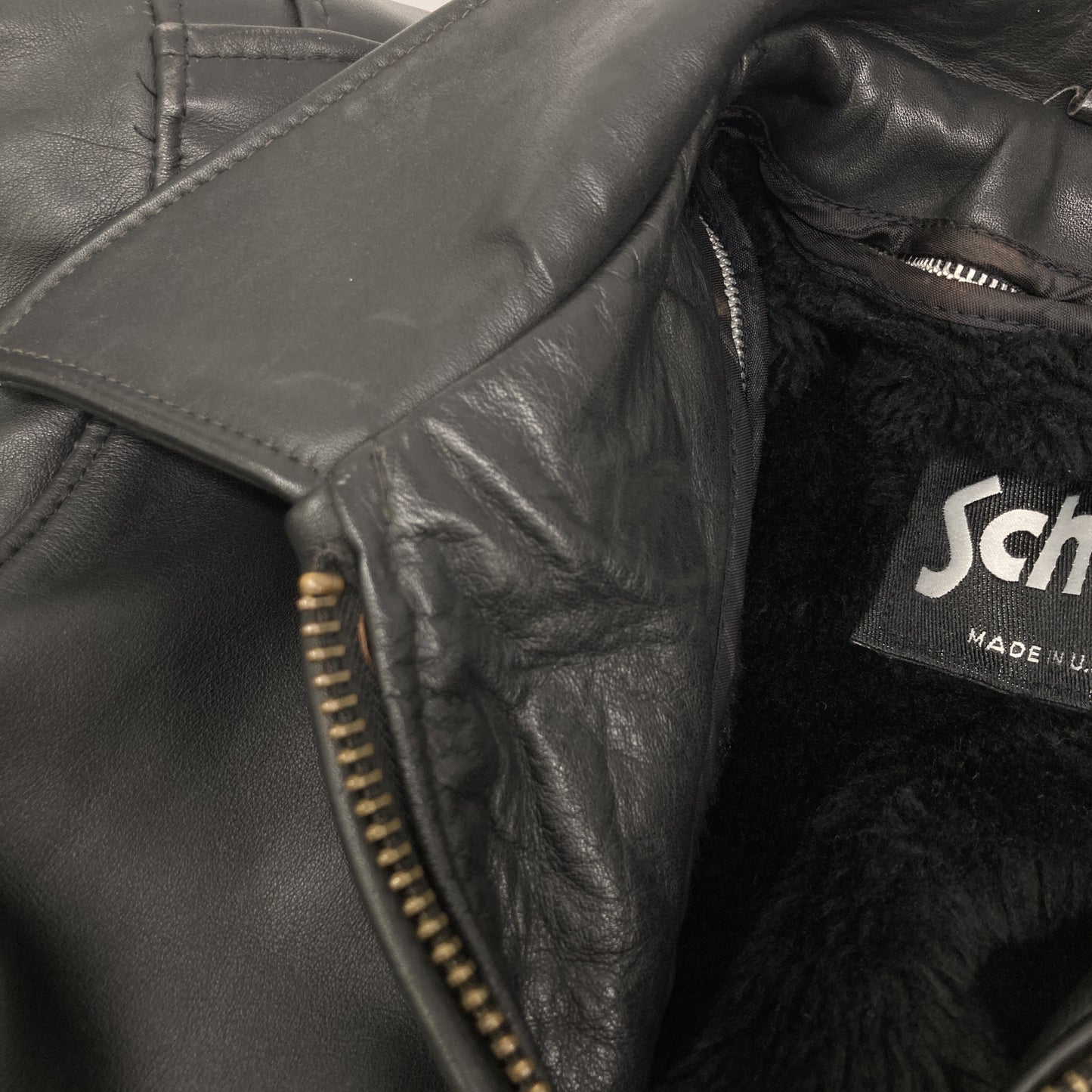 SCHOTT ショット AT101 USA製 襟付き ライダース　ライナー付き ジャケット 34