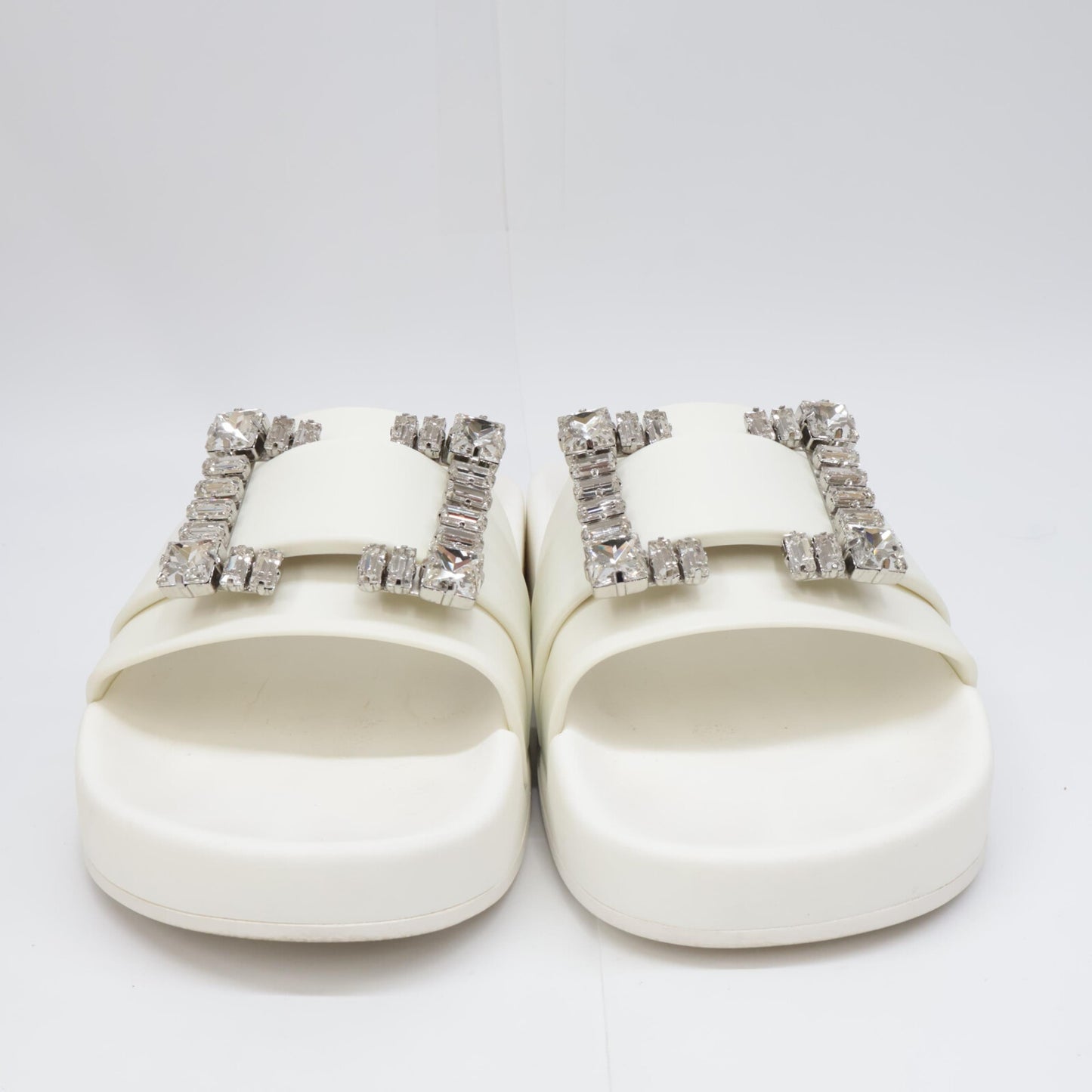 Sergio Rossi セルジオロッシ SR JELLY 010 ジュエルバックル クリスタル スライドサンダル シューズ 37