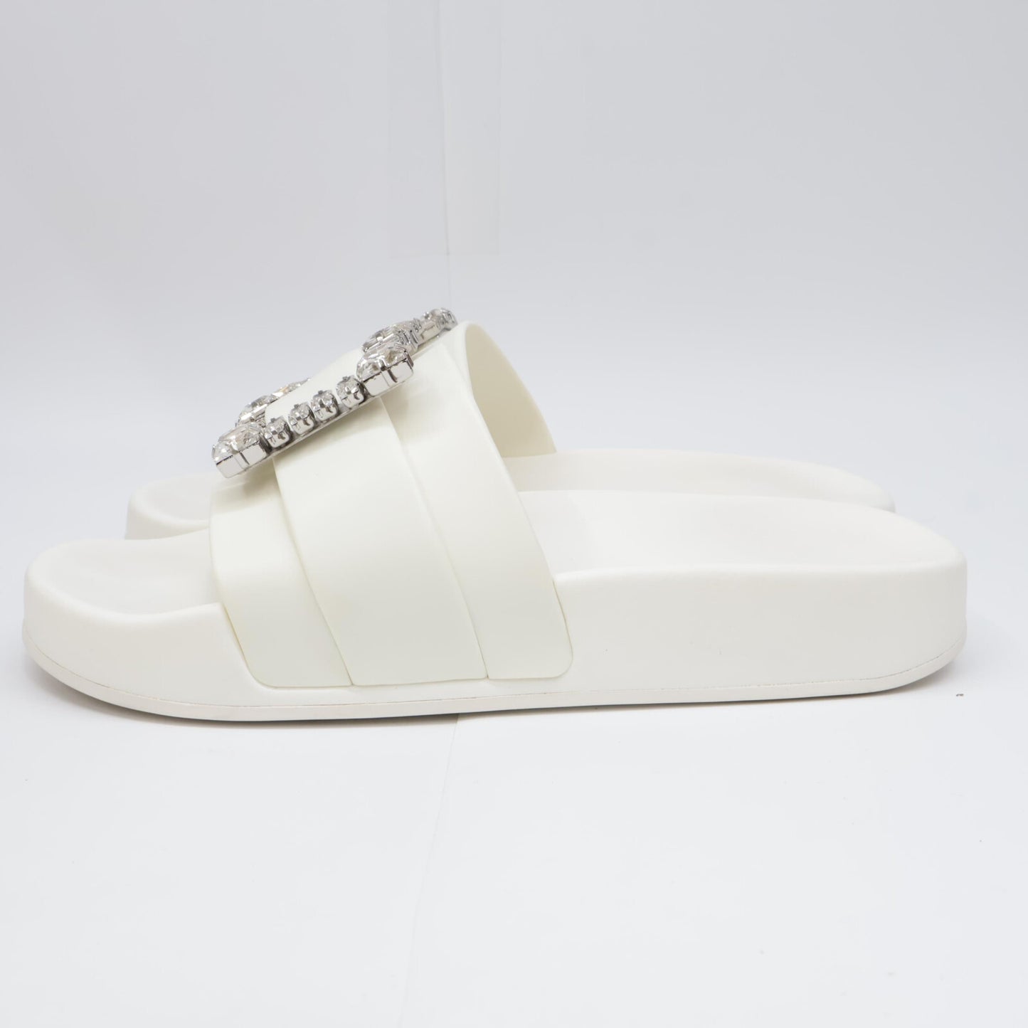 Sergio Rossi セルジオロッシ SR JELLY 010 ジュエルバックル クリスタル スライドサンダル シューズ 37