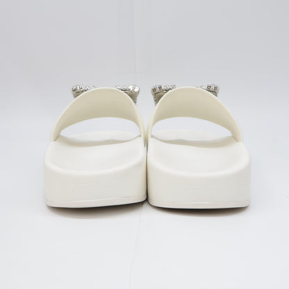 Sergio Rossi セルジオロッシ SR JELLY 010 ジュエルバックル クリスタル スライドサンダル シューズ 37