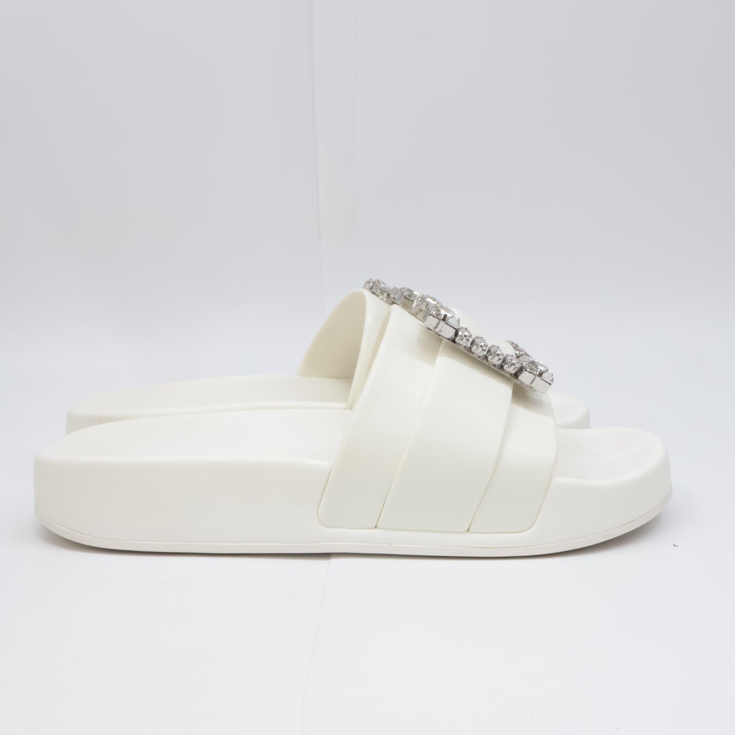 Sergio Rossi セルジオロッシ SR JELLY 010 ジュエルバックル クリスタル スライドサンダル シューズ 37