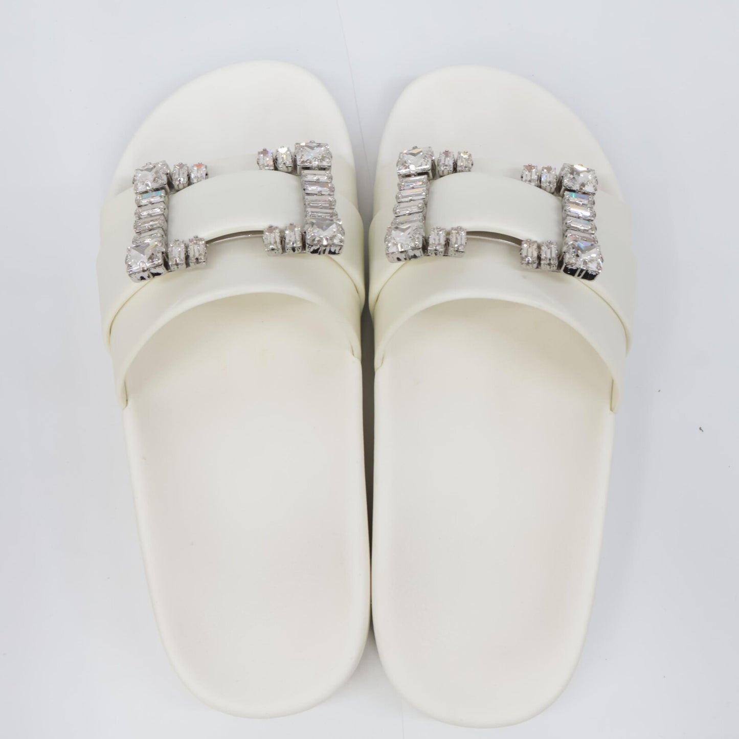 Sergio Rossi セルジオロッシ SR JELLY 010 ジュエルバックル クリスタル スライドサンダル シューズ 37