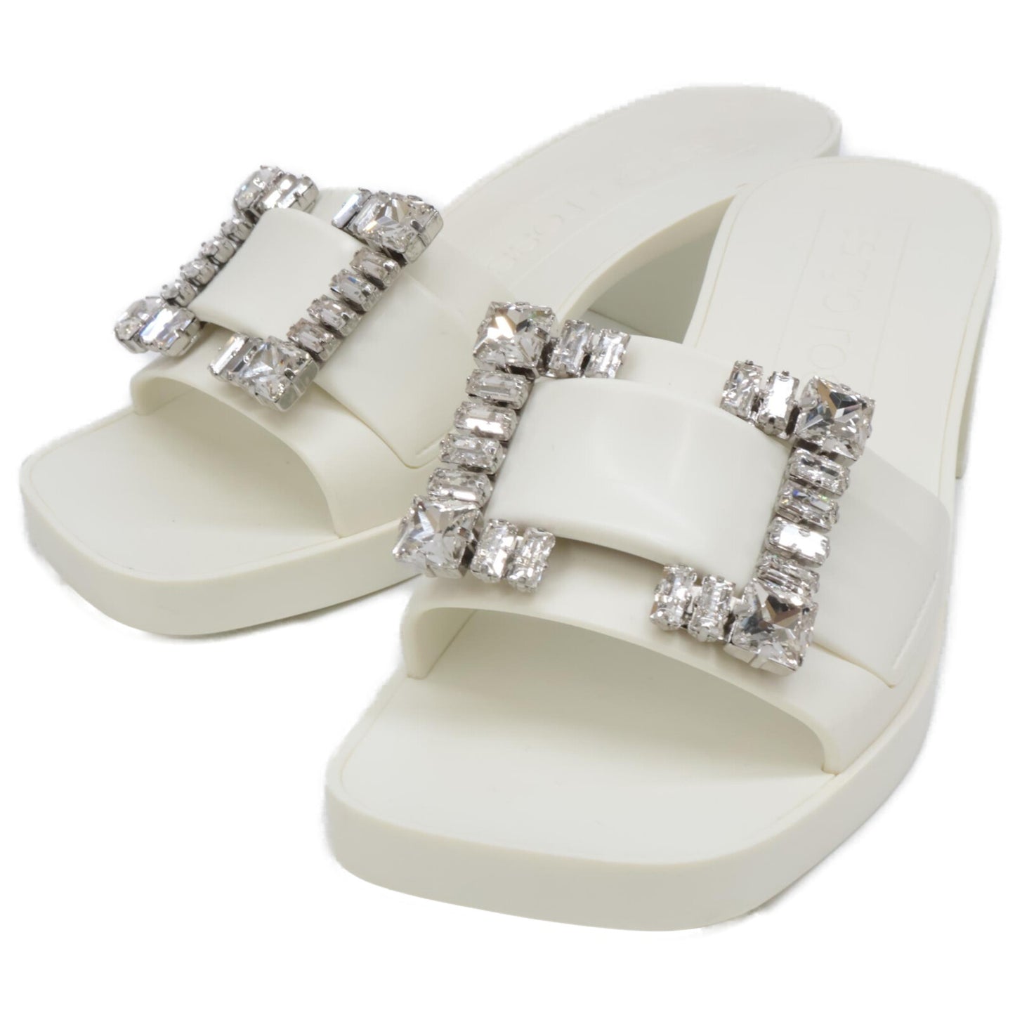 Sergio Rossi セルジオロッシ SR JELLY 040 クリスタルバックル スクエアトゥ シューズ シューズ 37