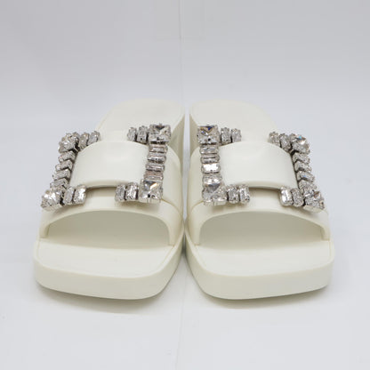 Sergio Rossi セルジオロッシ SR JELLY 040 クリスタルバックル スクエアトゥ シューズ シューズ 37