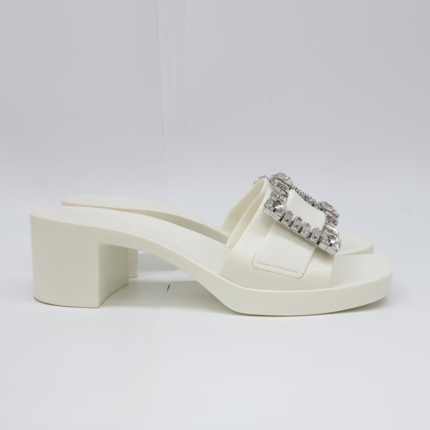 Sergio Rossi セルジオロッシ SR JELLY 040 クリスタルバックル スクエアトゥ シューズ シューズ 37