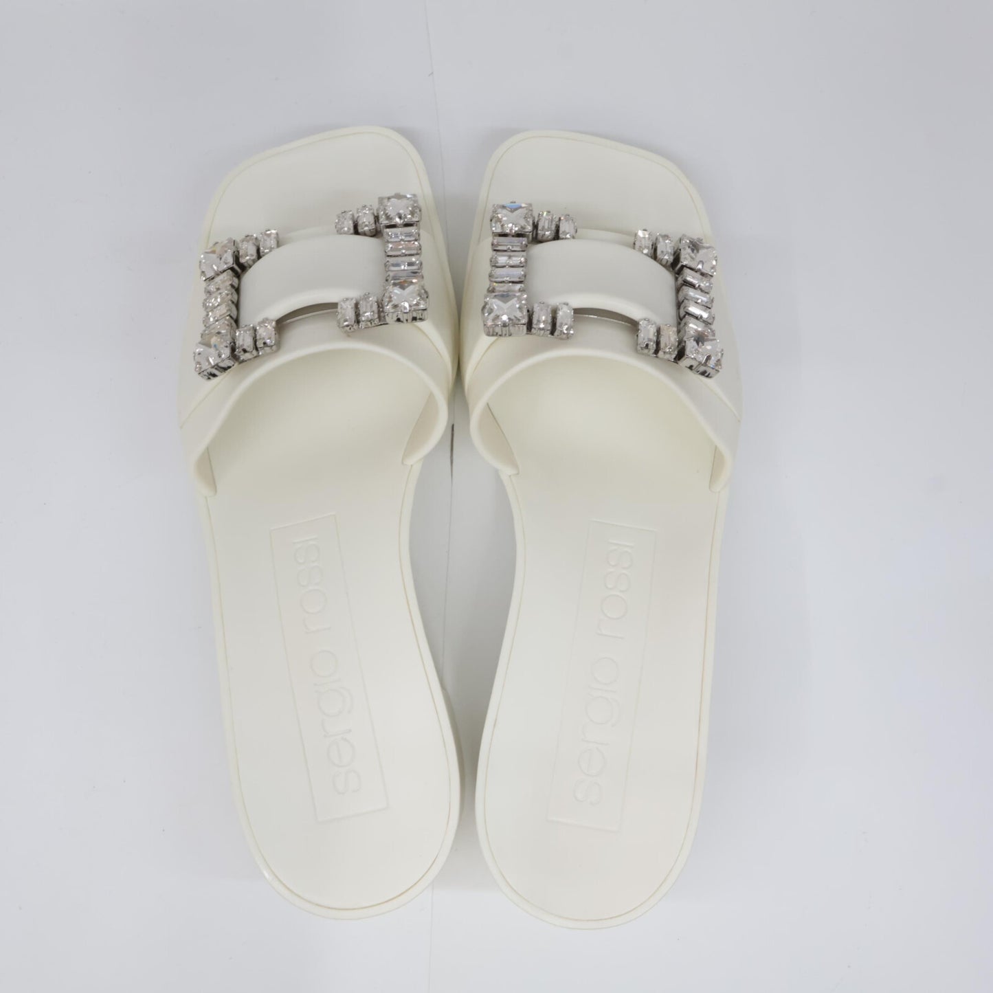 Sergio Rossi セルジオロッシ SR JELLY 040 クリスタルバックル スクエアトゥ シューズ シューズ 37