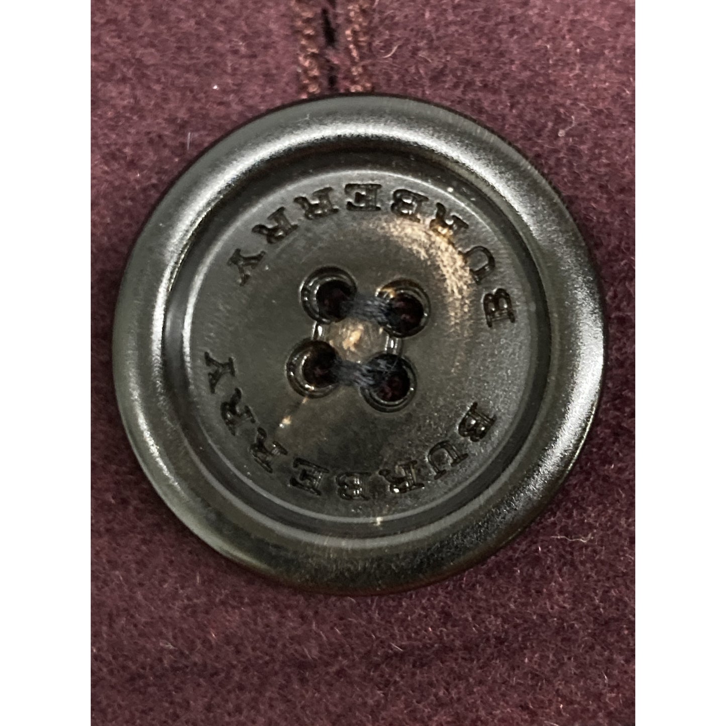 BURBERRY LONDON バーバリーロンドン ﾊﾟｰﾌﾟﾙ ｶｼﾐﾔ ﾆｯﾄｽﾇｰﾄﾞ付き ﾀﾞﾌﾞﾙﾁｪｽﾀｰｺｰﾄ コート UK4