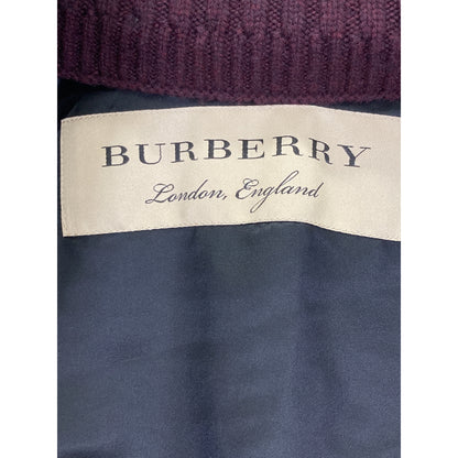 BURBERRY LONDON バーバリーロンドン ﾊﾟｰﾌﾟﾙ ｶｼﾐﾔ ﾆｯﾄｽﾇｰﾄﾞ付き ﾀﾞﾌﾞﾙﾁｪｽﾀｰｺｰﾄ コート UK4