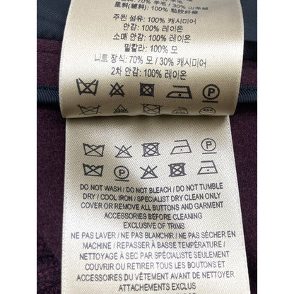 BURBERRY LONDON バーバリーロンドン ﾊﾟｰﾌﾟﾙ ｶｼﾐﾔ ﾆｯﾄｽﾇｰﾄﾞ付き ﾀﾞﾌﾞﾙﾁｪｽﾀｰｺｰﾄ コート UK4