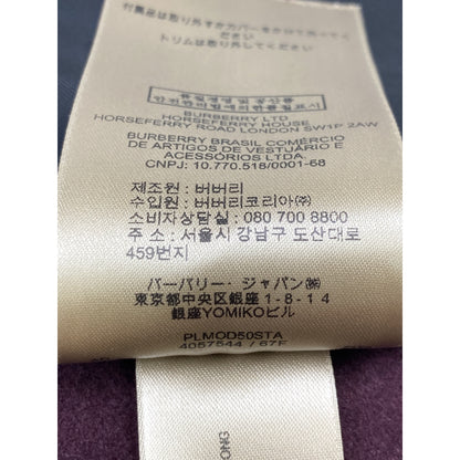 BURBERRY LONDON バーバリーロンドン ﾊﾟｰﾌﾟﾙ ｶｼﾐﾔ ﾆｯﾄｽﾇｰﾄﾞ付き ﾀﾞﾌﾞﾙﾁｪｽﾀｰｺｰﾄ コート UK4