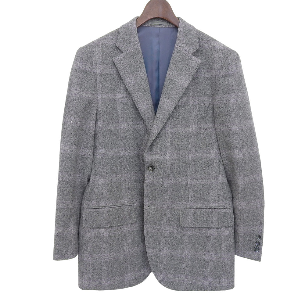 Dorland House ドーランドハウス 美品 シャドーチェック カシミヤ100% テーラードジャケット メンズ グレー 94A6 ジャケット 94A6