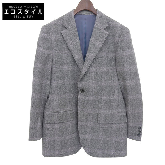 Dorland House ドーランドハウス 美品 シャドーチェック カシミヤ100% テーラードジャケット メンズ グレー 94A6 ジャケット 94A6