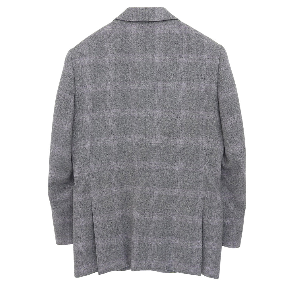 Dorland House ドーランドハウス 美品 シャドーチェック カシミヤ100% テーラードジャケット メンズ グレー 94A6 ジャケット 94A6