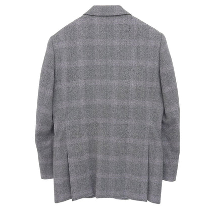 Dorland House ドーランドハウス 美品 シャドーチェック カシミヤ100% テーラードジャケット メンズ グレー 94A6 ジャケット 94A6