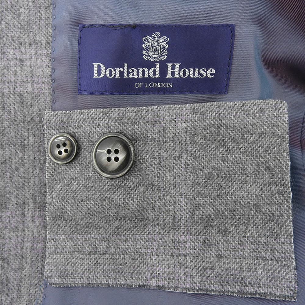 Dorland House ドーランドハウス 美品 シャドーチェック カシミヤ100% テーラードジャケット メンズ グレー 94A6 ジャケット 94A6