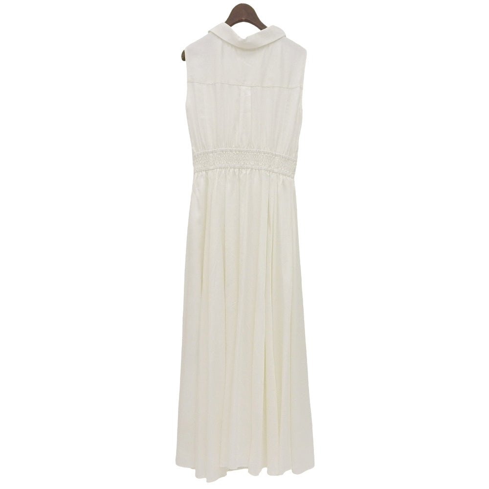 anuans アニュアンス 美品 ノースリーブ トレンチディティール ワンピース レディース ホワイト S ワンピース S