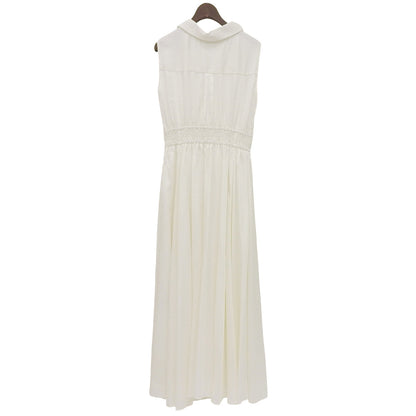 anuans アニュアンス 美品 ノースリーブ トレンチディティール ワンピース レディース ホワイト S ワンピース S