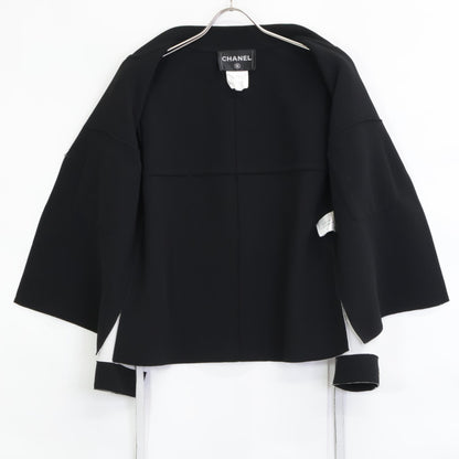 CHANEL シャネル 【国内正規】P49010V35772 ココマークボタン カットオフデザイン ベルト付 ジャケット 40
