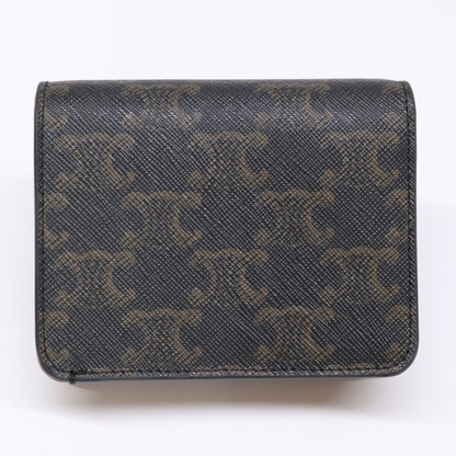 CELINE セリーヌ 【美品】トリオンフ/トリオンフキャンバス コンパクトウォレット/ 二つ折り財布（小銭入れあり）