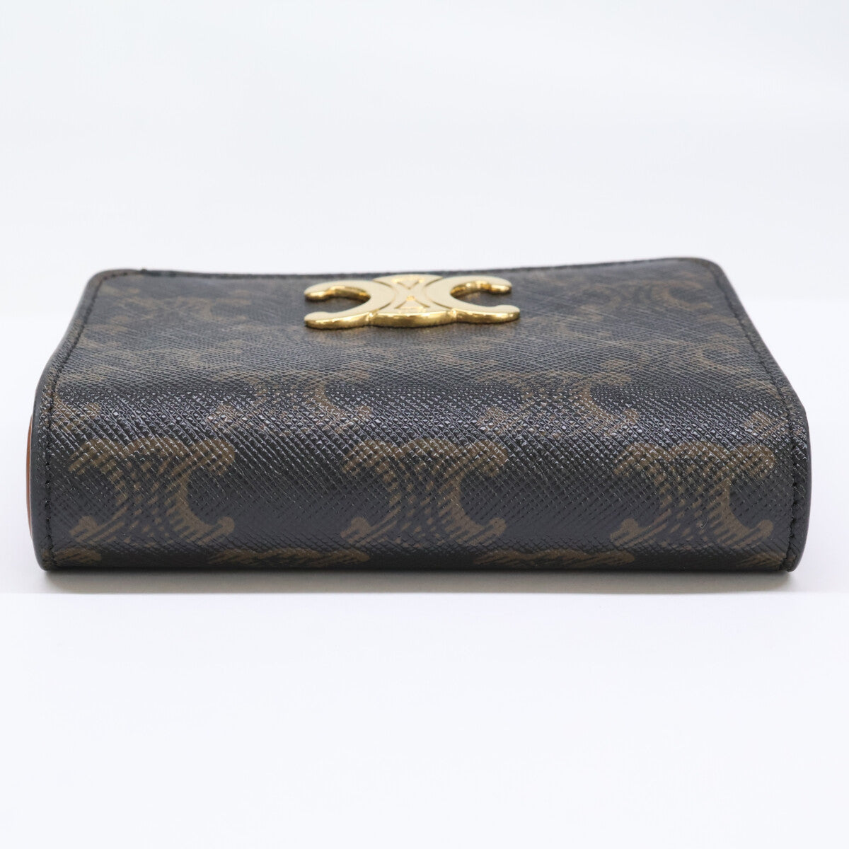 CELINE セリーヌ 【美品】トリオンフ/トリオンフキャンバス コンパクトウォレット/ 二つ折り財布（小銭入れあり）