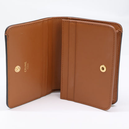 CELINE セリーヌ 【美品】トリオンフ/トリオンフキャンバス コンパクトウォレット/ 二つ折り財布（小銭入れあり）