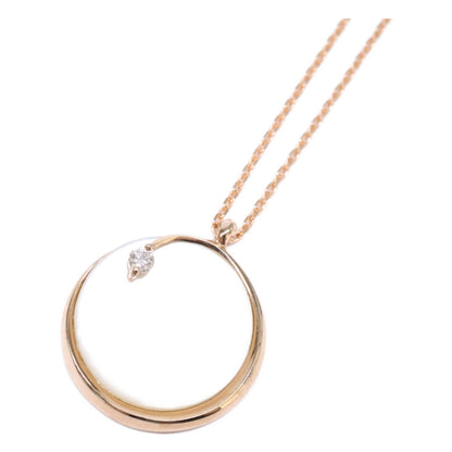 STAR JEWELRY スタージュエリー K18 0.03ctダイヤモンド マザーオブパール ネックレス＆ピアス 2点セット ネックレス