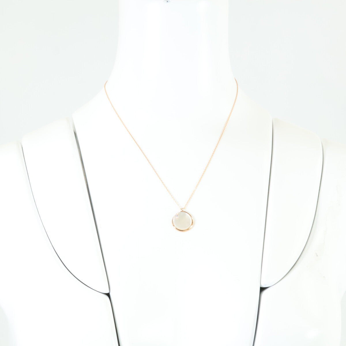 STAR JEWELRY スタージュエリー K18 0.03ctダイヤモンド マザーオブパール ネックレス＆ピアス 2点セット ネックレス