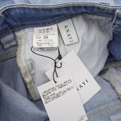 ANAYI アナイ 未使用 ストレッチデニム ストレートパンツ ボトムス レディース ブルー 36 25年 ボトムス 36