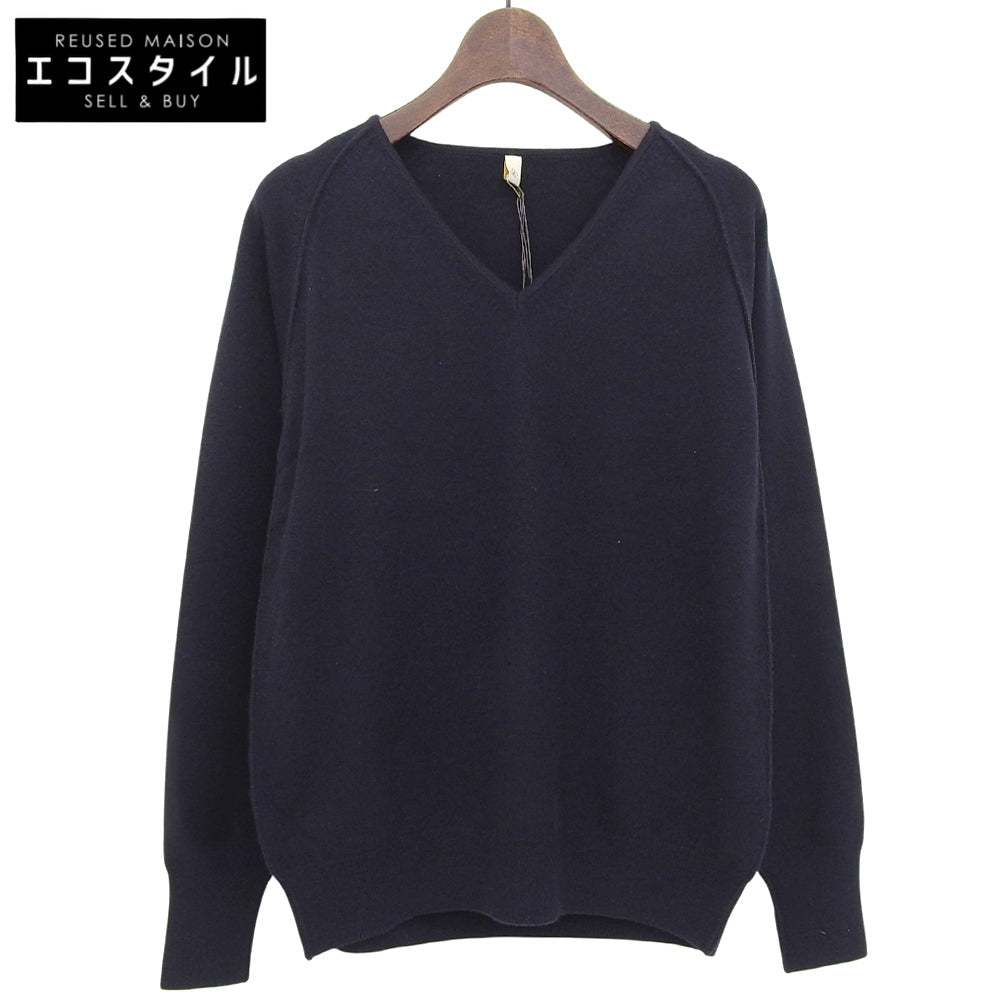 TOYOBOSHI トウヨウボウシ 新品同様 糸衣 Vネック セーター トップス レディース カシミヤ100 ネイビー 1 08IT-BC0001 トップス 1
