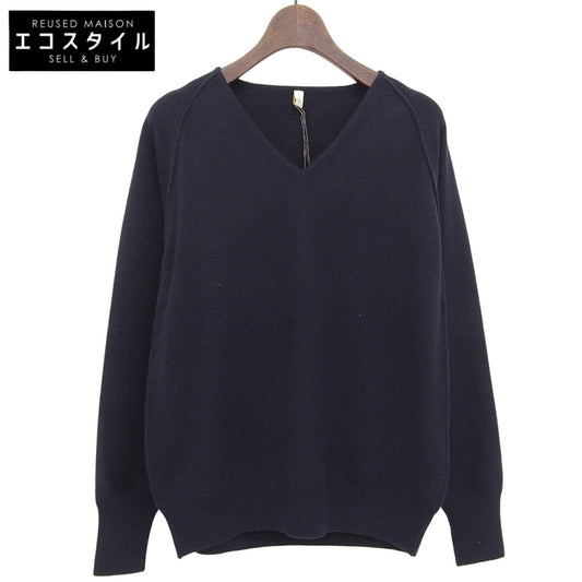 TOYOBOSHI トウヨウボウシ 新品同様 糸衣 Vネック セーター トップス レディース カシミヤ100 ネイビー 1 08IT-BC0001 トップス 1