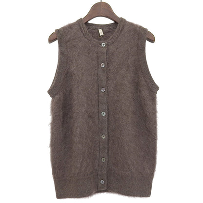 TOYOBOSHI トウヨウボウシ 新品同様 糸衣 KIKORI ベスト レディース ダークブラウン カシミヤ F 13ITーFC2001 ベスト F