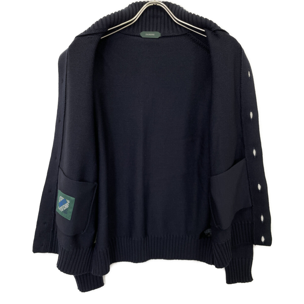 ZANONE ザノーネ 812519 Z0229 ﾈｲﾋﾞｰ CHIOTO ﾐﾄﾞﾙｹﾞｰｼﾞｽﾀﾝﾄﾞｶﾗｰｶｰﾃﾞｨｶﾞﾝ トップス 48