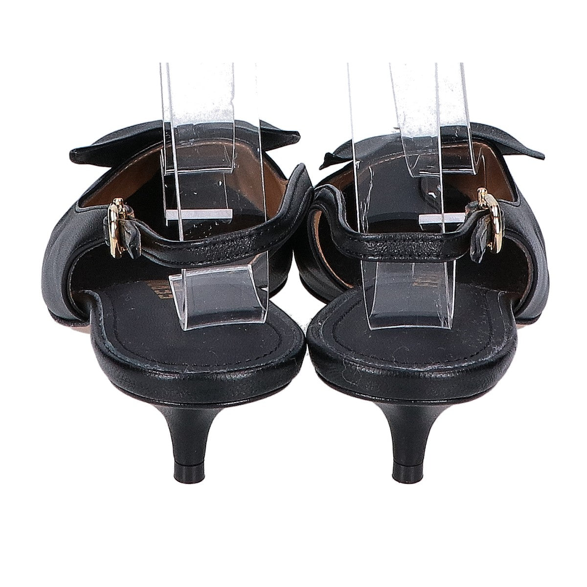 Salvatore Ferragamo サルヴァトーレフェラガモ 【新品同様】フェリ 40 ソフトボウ ポインテッドトゥ スリングバック ミュール シューズ 4D