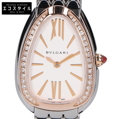 BVLGARI ブルガリ 美品 SP33WSPD セルペンティ セドゥットーリ ダイヤモンドベゼル クオーツ 腕時計