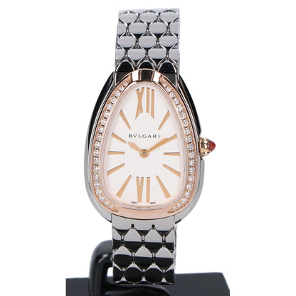 BVLGARI ブルガリ 美品 SP33WSPD セルペンティ セドゥットーリ ダイヤモンドベゼル クオーツ 腕時計