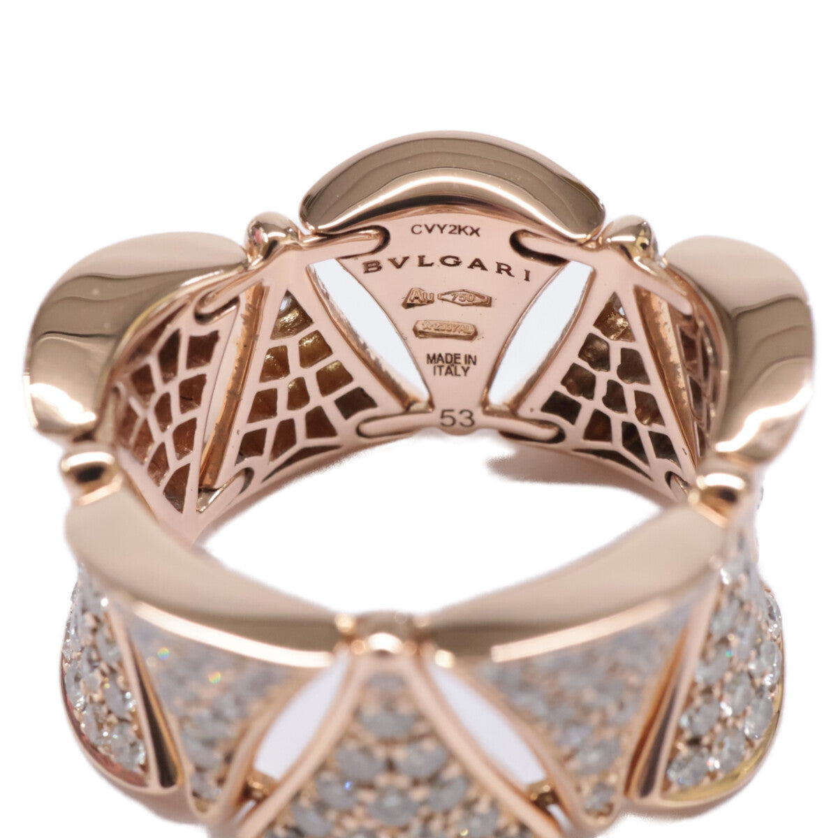 BVLGARI ブルガリ 新品同様 750 ディーヴァ ドリーム フルダイヤモンド リング 指輪 53