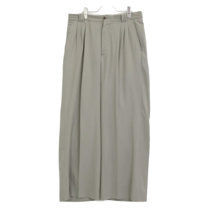 YORK ヨーク ｶｰｷ系 WOOL TROPICAL 3PLEATED WIDE-LEG TROUSERS ボトムス 4
