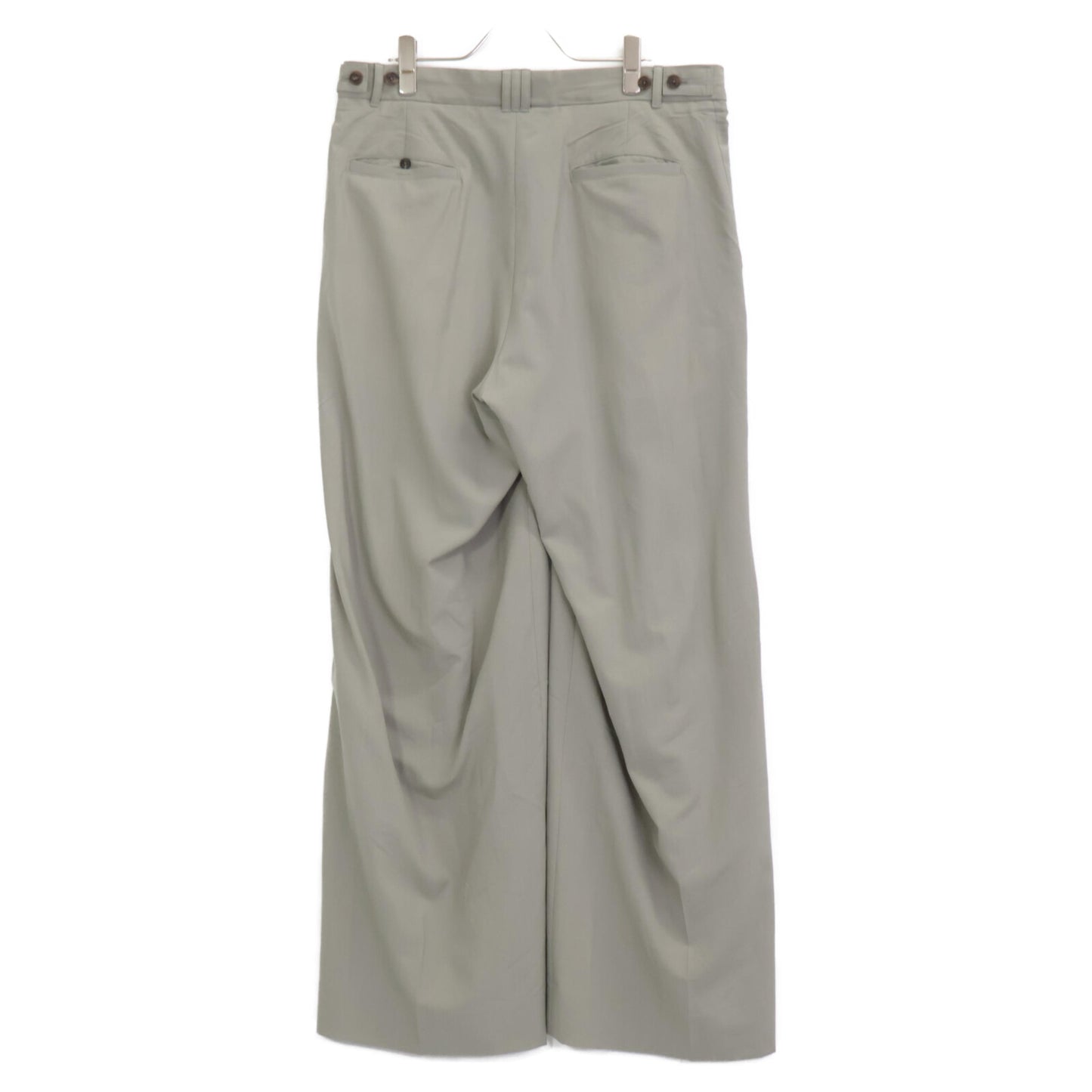YORK ヨーク ｶｰｷ系 WOOL TROPICAL 3PLEATED WIDE-LEG TROUSERS ボトムス 4