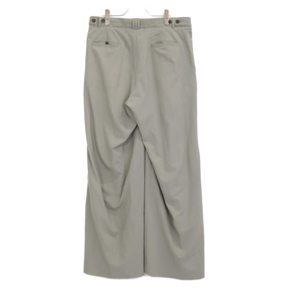 YORK ヨーク ｶｰｷ系 WOOL TROPICAL 3PLEATED WIDE-LEG TROUSERS ボトムス 4