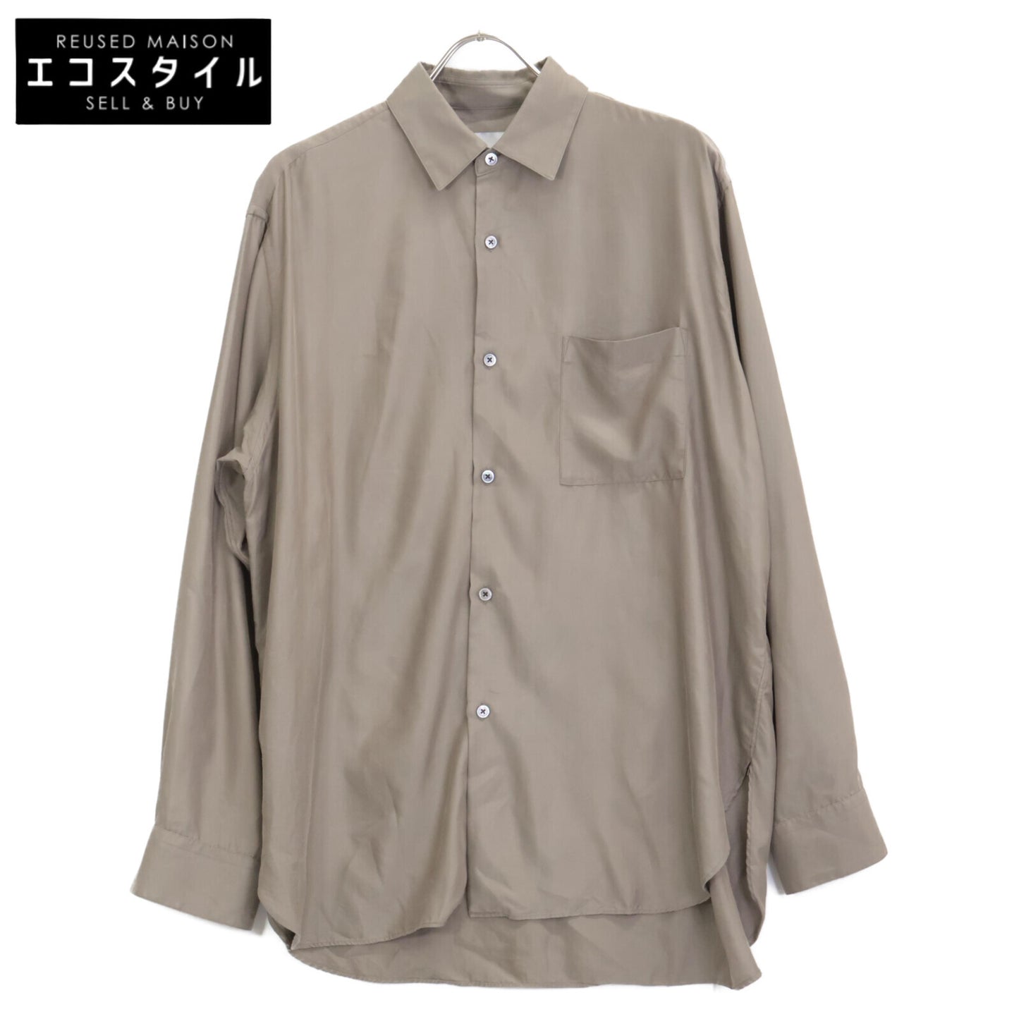 ssstein/stein シュタイン ｶｰｷ 25SS CUPRO TWILL OVERSIZED LS SHIRT トップス S