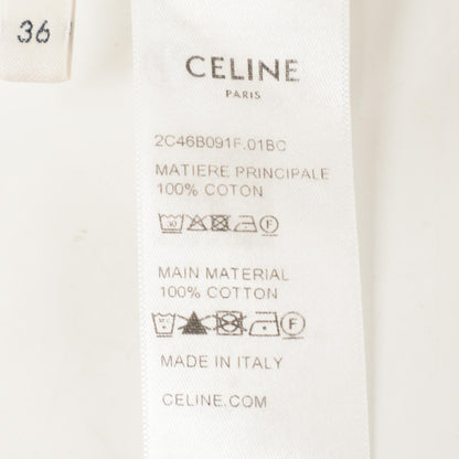 CELINE セリーヌ 2C46B091F ﾎﾜｲﾄ ｺｯﾄﾝ ﾄﾑﾎﾞｰｲｼｬﾂ トップス 36