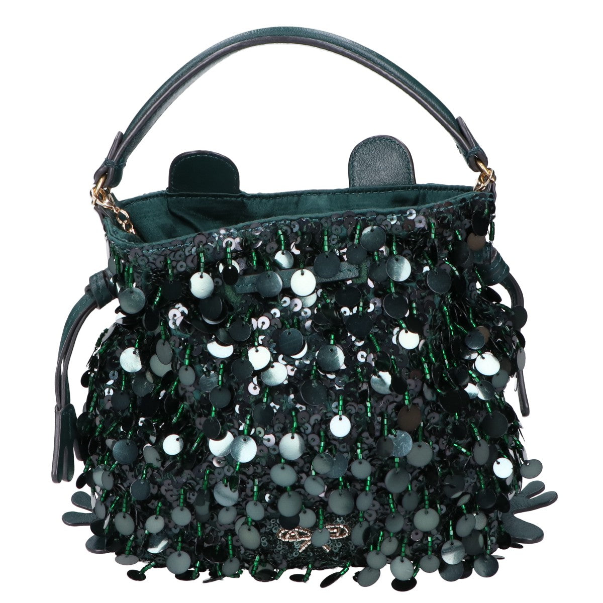 Anya Hindmarch アニヤ ハインドマーチ カエル スパンコール/ビーズ レザー 2WAY チェーン ハンドバッグ